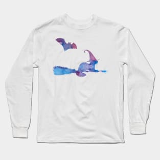 Ferret on a besom Long Sleeve T-Shirt